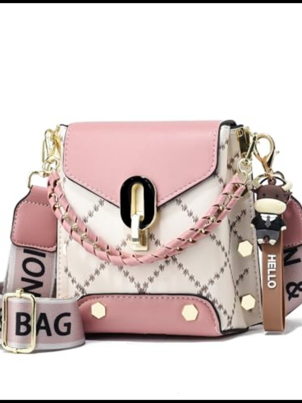 PU Leather Small Crossbody Bag Wristlet Purse Wide Strap Women
